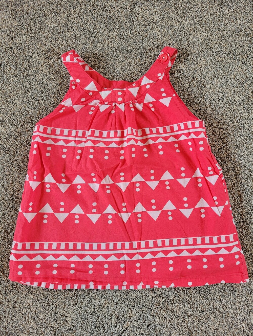 Girls size small 5-6 red and White Geometric Print Tank Top